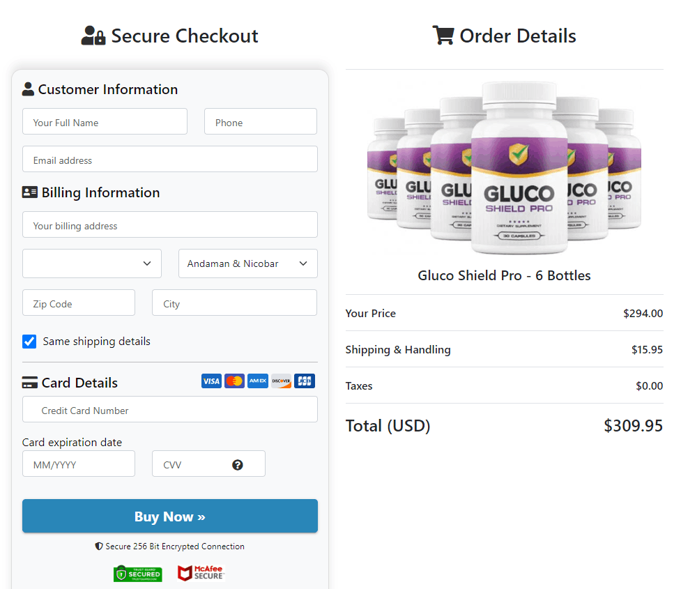 gluco shield pro order page
